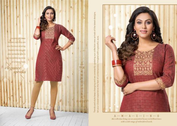 Kinti Pearl 8 Designer Cotton Embroidery Kurti